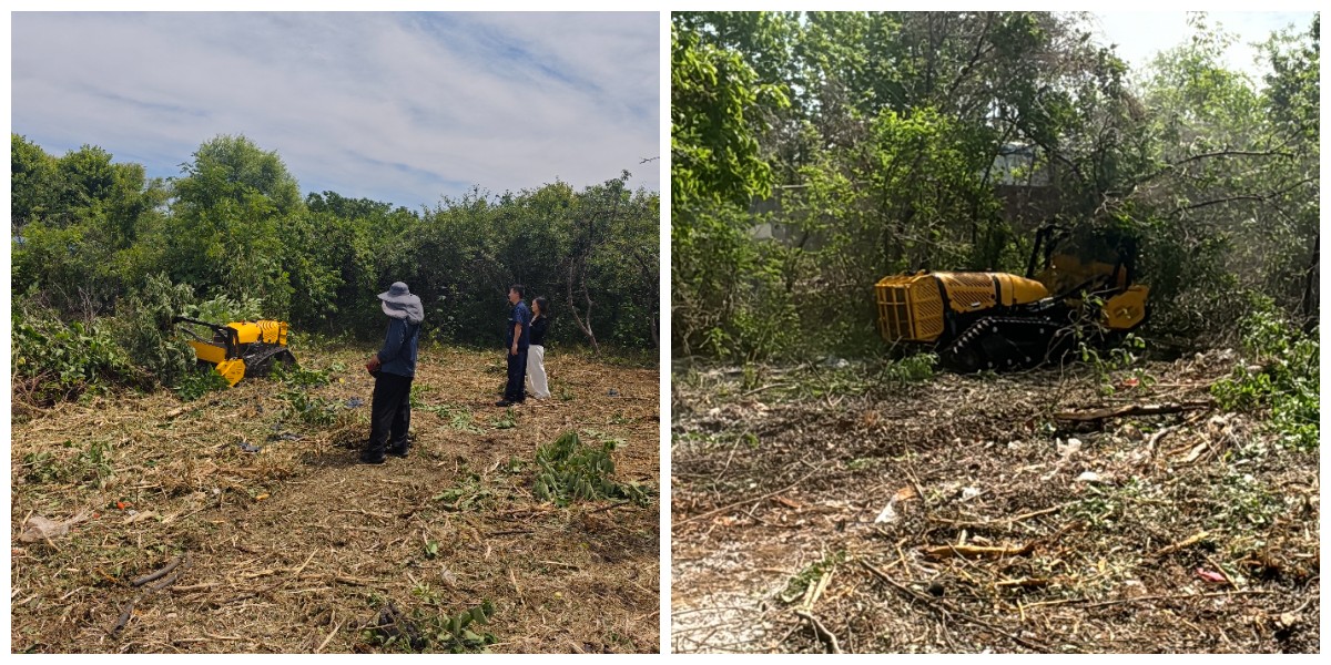 Trituradora forestal controlada a distancia