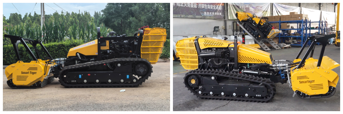 Desbrozadora de huertos sobre orugas