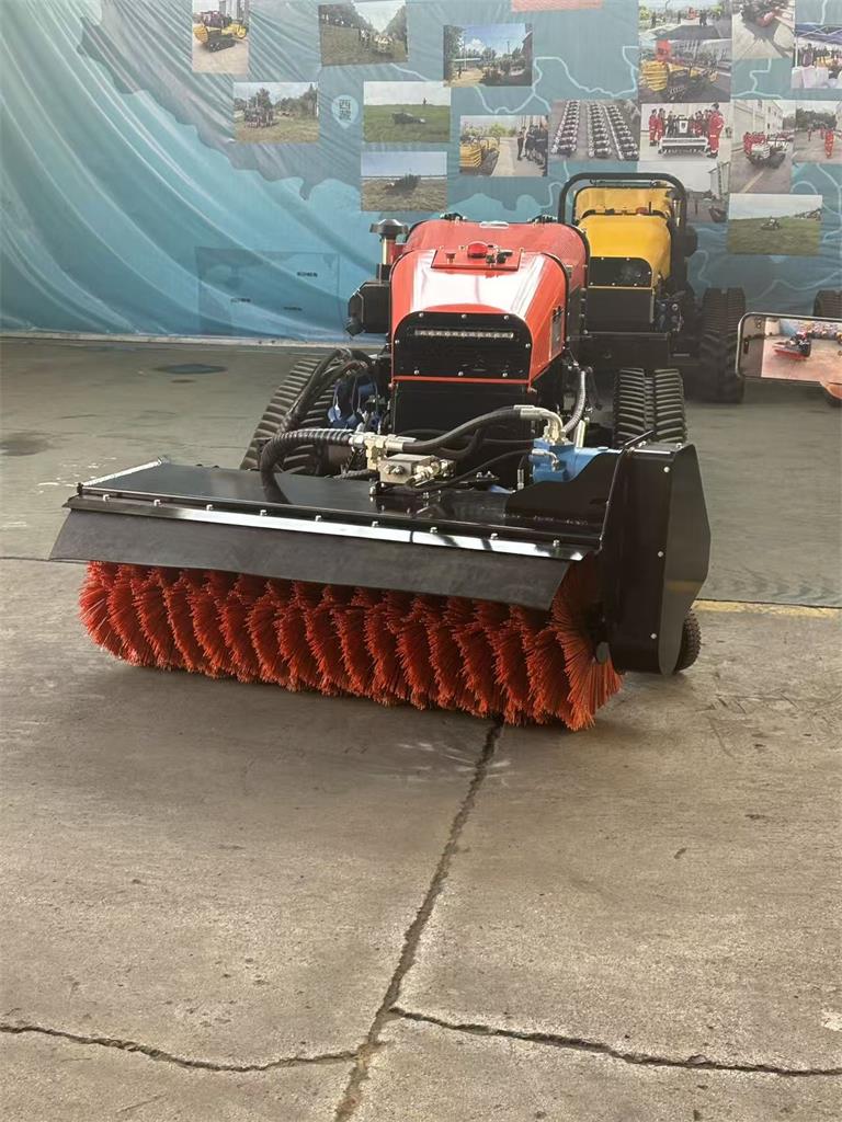 Remote-controlled carrier with snow removal attachments