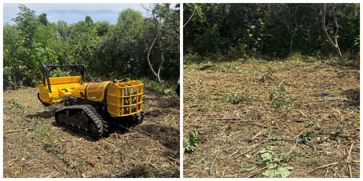 Trituradora forestal controlada a distancia