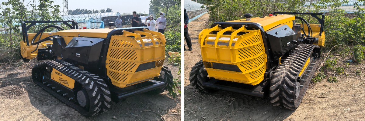 track driven lawn mower