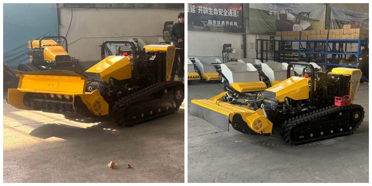 جزازة عشب مجنزرة يتم التحكم فيها عن بعد