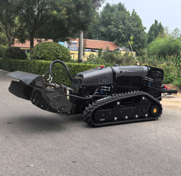 Remote control lawn mower for steep slopes