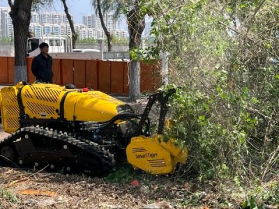 Máquina de limpeza de terrenos controlada remotamente