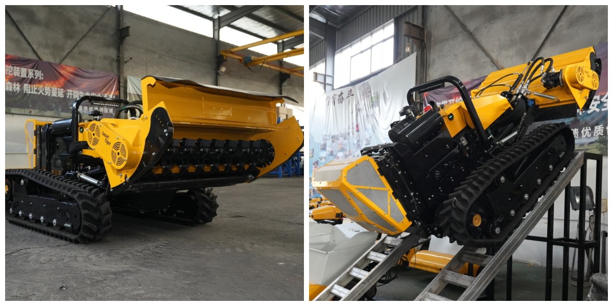 جزازة عشب مجنزرة يتم التحكم فيها عن بعد