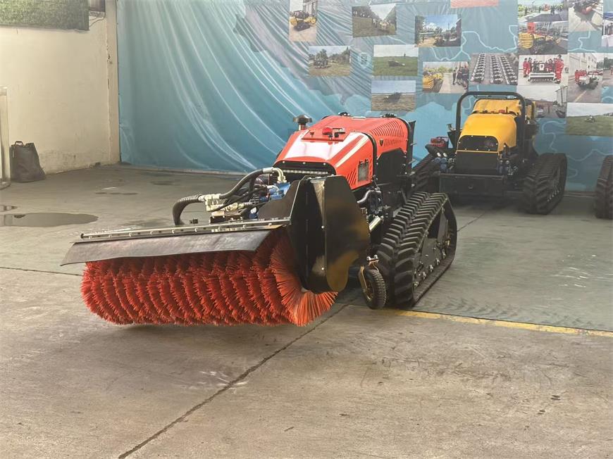 Remote-controlled carrier with snow removal attachments