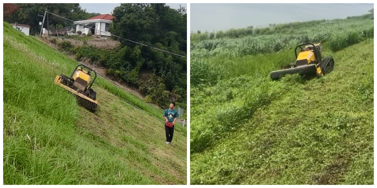 Remote control mower for hills