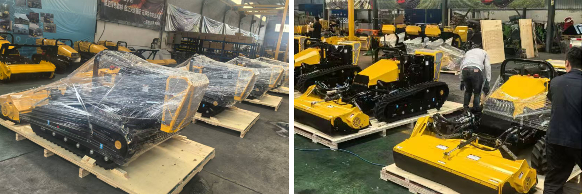 track driven lawn mower